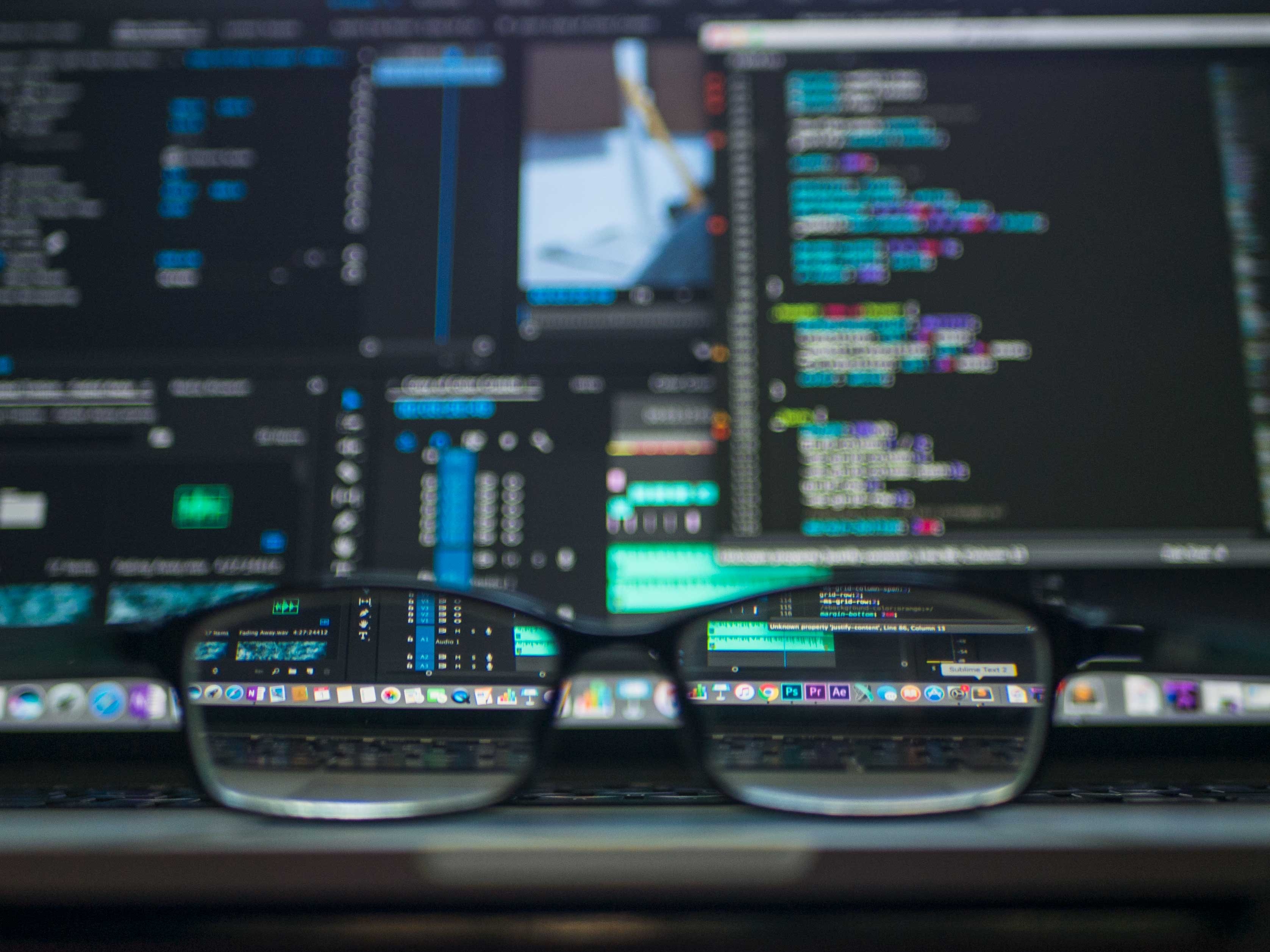 Classes in front of the code on the screen